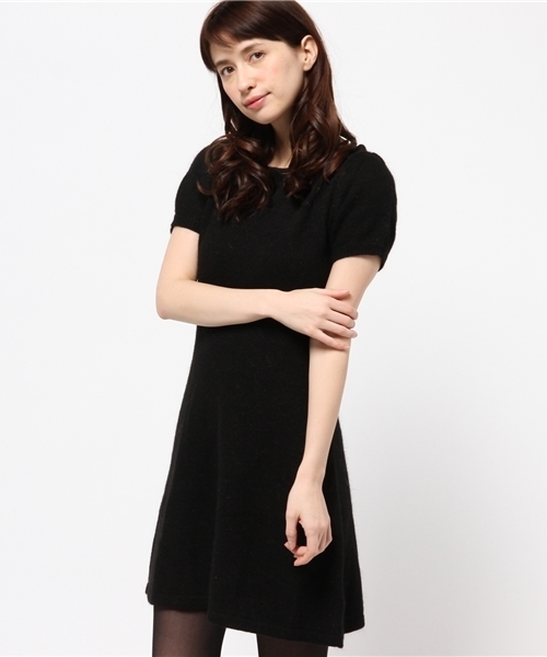 Chico（チコ）の「半袖アンゴラニット（チュニック・レディース・グレー/レッド/ブラック・FREE）」の2枚目の写真