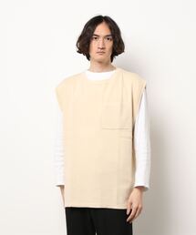 【Revo.】ルーズニットベスト/メンズ/コットン混12G