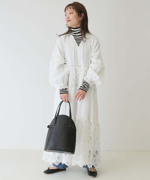 SLOBE IENA イエナ 23ss スモック　コットン ワンピース　 M77 SLOBE IENA イエナ 23ss スモックコットン ワンピース M77