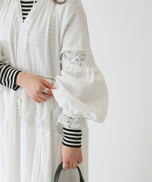 SLOBE IENA イエナ 23ss スモック　コットン ワンピース　 M77 SLOBE IENA イエナ 23ss スモックコットン ワンピース M77