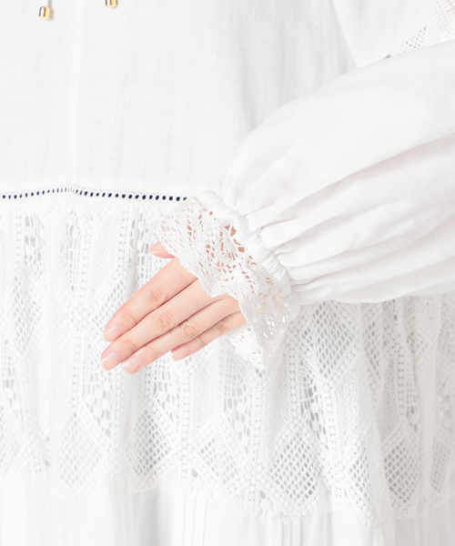 SLOBE IENA（スローブイエナ）の「コットンチャーチスモックワンピース