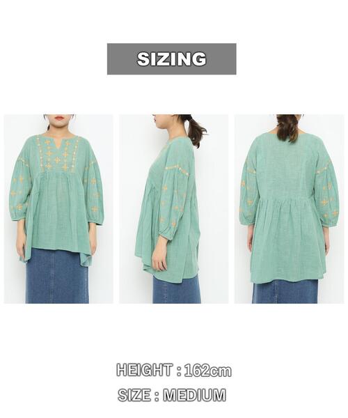 coen（コーエン）の「インドコットン刺繍チュニック（シャツ/ブラウス・レディース・ケリー/オフホワイト・MEDIUM/LARGE）」の16枚目の写真