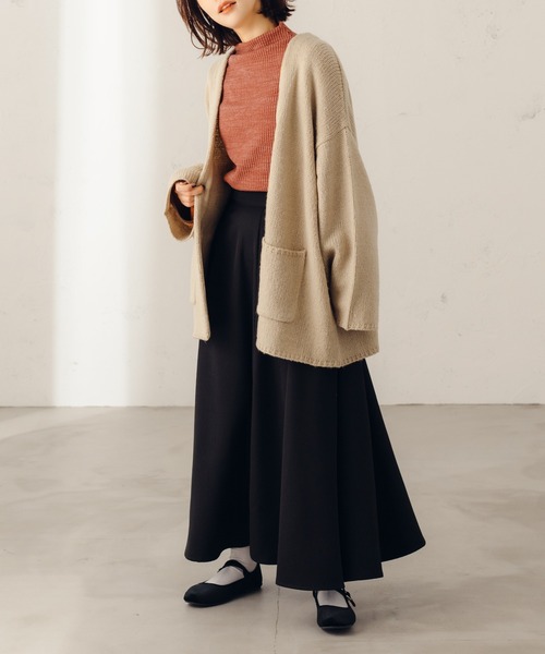 fupel（フぺル）の「オーバーニットジャケットカーディガン（カーディガン/ボレロ・レディース・ライトグリーン/ライトベージュ・SMALL/MEDIUM）」の9枚目の写真