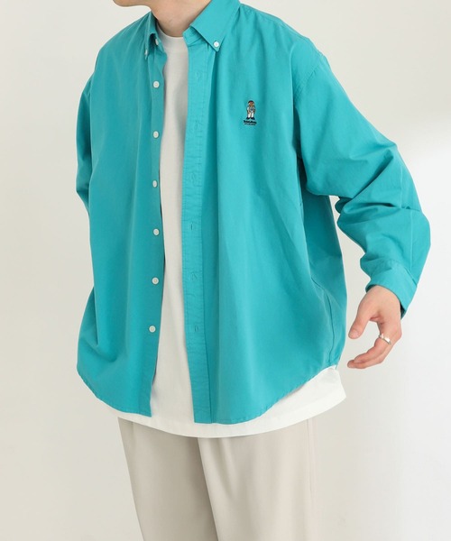 SENSE OF PLACE by URBAN RESEARCH（センスオブプレイスバイアーバンリサーチ）の「『別注』テディベアボタンダウンルーズシャツ（シャツ/ブラウス・メンズ・ブラック/ベージュ/ネイビー/イエロー/ミント/ライトベージュ・MEDIUM/LARGE）」の5枚目の写真