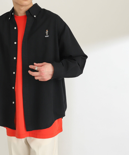 SENSE OF PLACE by URBAN RESEARCH（センスオブプレイスバイアーバンリサーチ）の「『別注』テディベアボタンダウンルーズシャツ（シャツ/ブラウス・メンズ・ブラック/ベージュ/ネイビー/イエロー/ミント/ライトベージュ・MEDIUM/LARGE）」の2枚目の写真