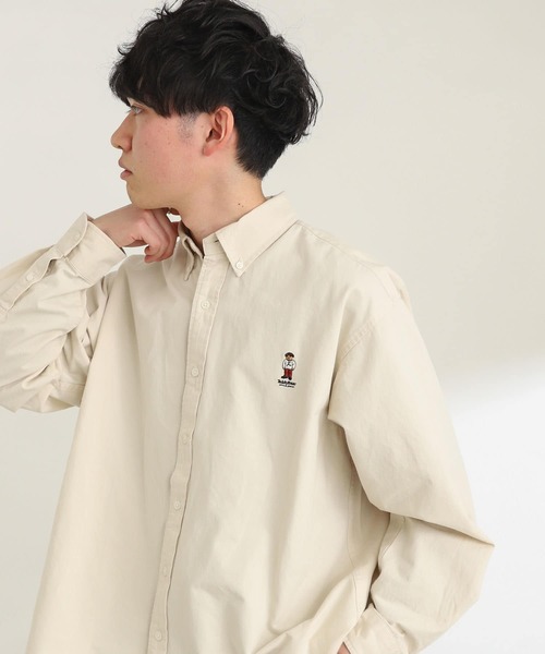 SENSE OF PLACE by URBAN RESEARCH（センスオブプレイスバイアーバンリサーチ）の「『別注』テディベアボタンダウンルーズシャツ（シャツ/ブラウス・メンズ・ブラック/ベージュ/ネイビー/イエロー/ミント/ライトベージュ・MEDIUM/LARGE）」の8枚目の写真