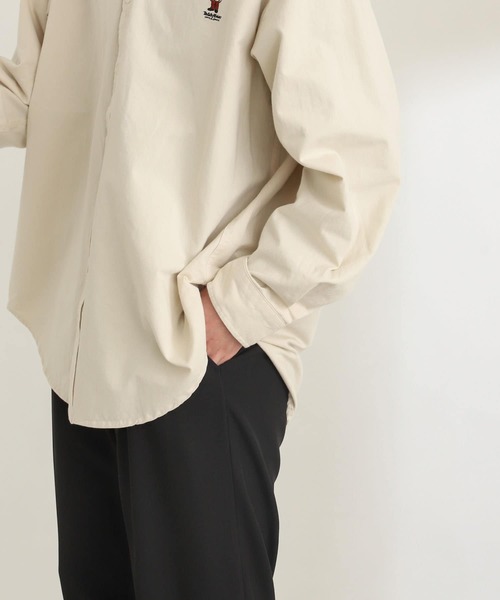 SENSE OF PLACE by URBAN RESEARCH（センスオブプレイスバイアーバンリサーチ）の「『別注』テディベアボタンダウンルーズシャツ（シャツ/ブラウス・メンズ・ブラック/ベージュ/ネイビー/イエロー/ミント/ライトベージュ・MEDIUM/LARGE）」の9枚目の写真
