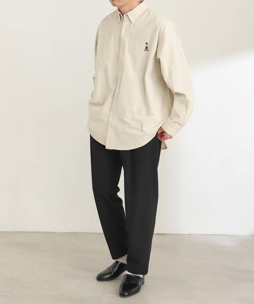 SENSE OF PLACE by URBAN RESEARCH（センスオブプレイスバイアーバンリサーチ）の「『別注』テディベアボタンダウンルーズシャツ（シャツ/ブラウス・メンズ・ブラック/ベージュ/ネイビー/イエロー/ミント/ライトベージュ・MEDIUM/LARGE）」の10枚目の写真