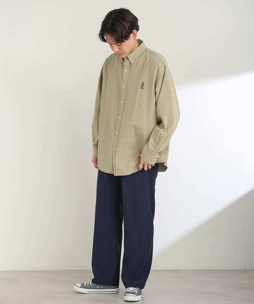 SENSE OF PLACE by URBAN RESEARCH（センスオブプレイスバイアーバンリサーチ）の「『別注』テディベアボタンダウンルーズシャツ（シャツ/ブラウス・メンズ・ブラック/ベージュ/ネイビー/イエロー/ミント/ライトベージュ・MEDIUM/LARGE）」の16枚目の写真