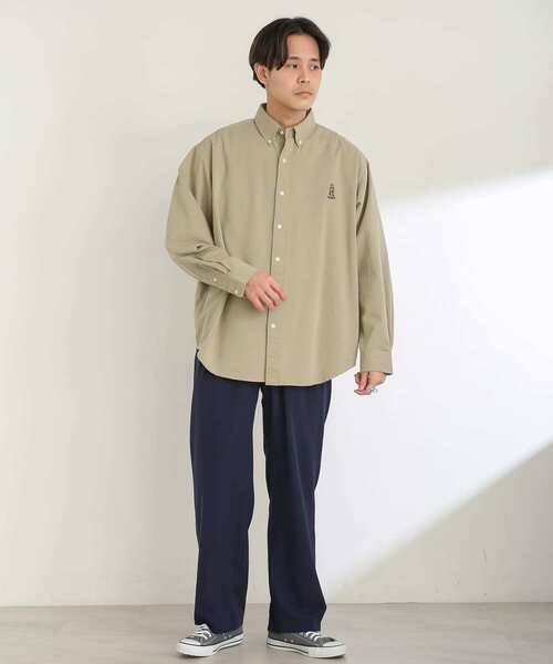 SENSE OF PLACE by URBAN RESEARCH（センスオブプレイスバイアーバンリサーチ）の「『別注』テディベアボタンダウンルーズシャツ（シャツ/ブラウス・メンズ・ブラック/ベージュ/ネイビー/イエロー/ミント/ライトベージュ・MEDIUM/LARGE）」の18枚目の写真