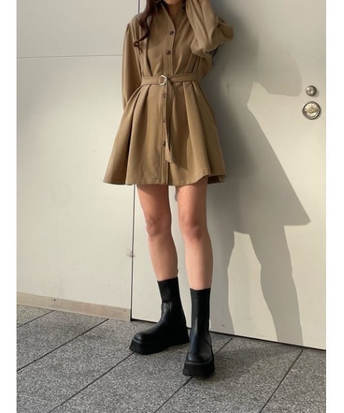 SLY(スライ)の「BELTED SH MINI OP シャツミニ ワンピース(ワンピース・レディース・ブラック/ベージュ・1/2)」の22枚目の写真