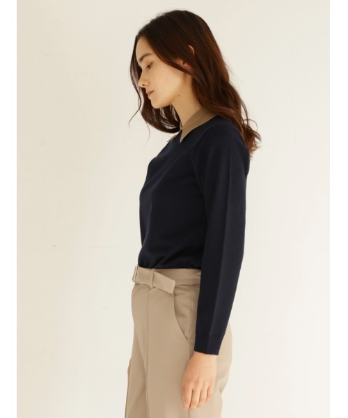 TONAL（トーナル）の「ポロニット（ニット/セーター・レディース・ネイビー/ブラック/ベージュ・38）」の7枚目の写真