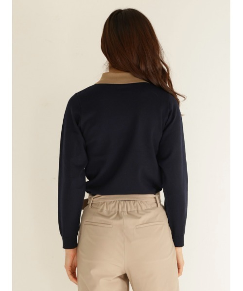 TONAL（トーナル）の「ポロニット（ニット/セーター・レディース・ネイビー/ブラック/ベージュ・38）」の5枚目の写真