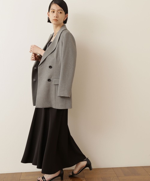 NATURAL BEAUTY BASIC（ナチュラルビューティーベーシック）の「シャークスキンダブルジャケット（テーラードジャケット・レディース・ネイビー/グレー・SMALL/MEDIUM）」の19枚目の写真