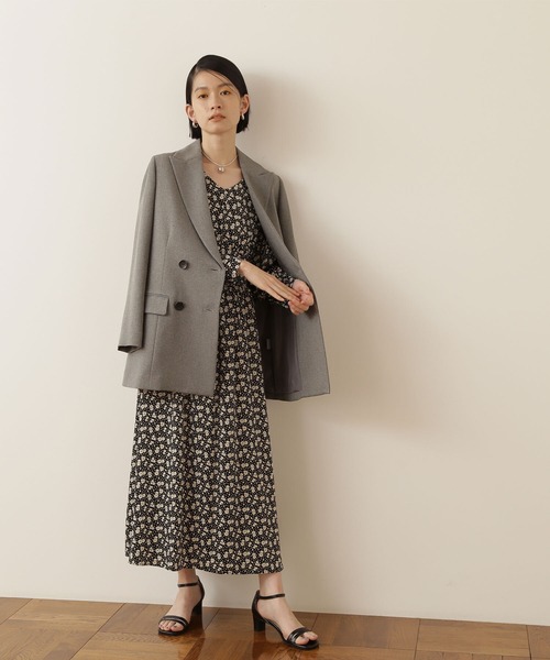 NATURAL BEAUTY BASIC（ナチュラルビューティーベーシック）の「シャークスキンダブルジャケット（テーラードジャケット・レディース・ネイビー/グレー・SMALL/MEDIUM）」の13枚目の写真