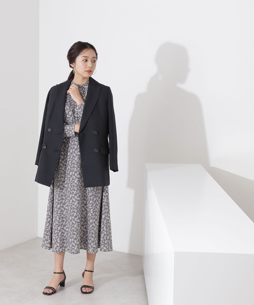 NATURAL BEAUTY BASIC ネイビー ダブルテーラードジャケット ナチュラルビューティーベーシック NATURAL BEAUTY BASIC ライト