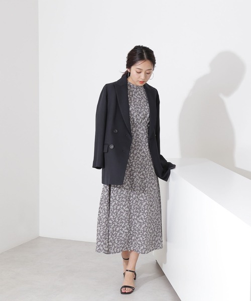 NATURAL BEAUTY BASIC（ナチュラルビューティーベーシック）の「シャークスキンダブルジャケット（テーラードジャケット・レディース・ネイビー/グレー・SMALL/MEDIUM）」の11枚目の写真