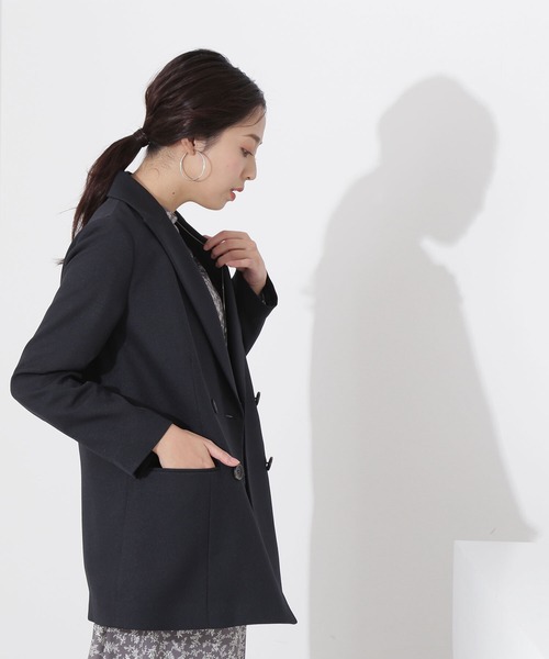 NATURAL BEAUTY BASIC（ナチュラルビューティーベーシック）の「シャークスキンダブルジャケット（テーラードジャケット・レディース・ネイビー/グレー・SMALL/MEDIUM）」の21枚目の写真