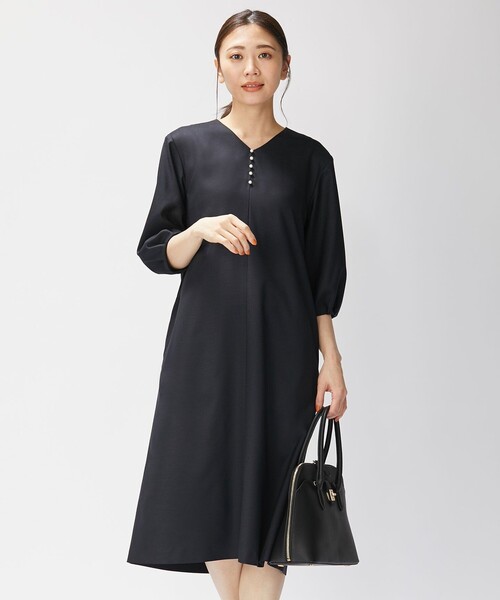 J.PRESS(ジェイプレス)の「【洗える】OXIJEWELストレッチ ワンピース(ワンピース・レディース・ライトグレー系/黄土色系/ネイビー系・T13/T15)」の3枚目の写真