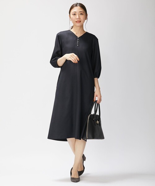 J.PRESS(ジェイプレス)の「【洗える】OXIJEWELストレッチ ワンピース(ワンピース・レディース・ライトグレー系/黄土色系/ネイビー系・T13/T15)」の8枚目の写真