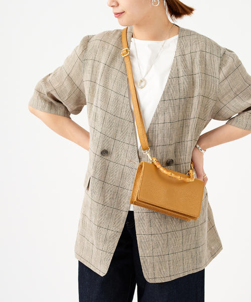 AULENTTI(オウレンティ)の「【AULENTTI/オウレンティ】BAMBOO ミニバッグ:ショルダーバッグ◆(ショルダーバッグ・レディース・ブラック/キャメル・FREE)」の14枚目の写真