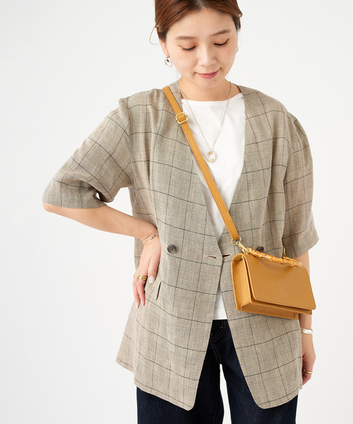 AULENTTI(オウレンティ)の「【AULENTTI/オウレンティ】BAMBOO ミニバッグ:ショルダーバッグ◆(ショルダーバッグ・レディース・ブラック/キャメル・FREE)」の12枚目の写真
