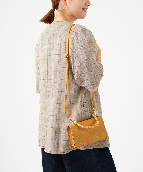 AULENTTI(オウレンティ)の「【AULENTTI/オウレンティ】BAMBOO ミニバッグ:ショルダーバッグ◆(ショルダーバッグ・レディース・ブラック/キャメル・FREE)」の11枚目の写真