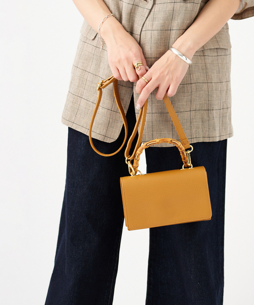 AULENTTI(オウレンティ)の「【AULENTTI/オウレンティ】BAMBOO ミニバッグ:ショルダーバッグ◆(ショルダーバッグ・レディース・ブラック/キャメル・FREE)」の10枚目の写真