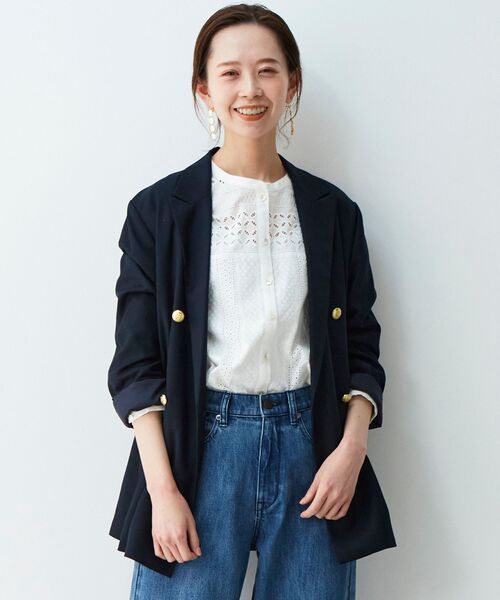 le.coeur blanc（ルクールブラン）の「カットワークレースブラウス（シャツ/ブラウス・レディース・オフホワイト/ブラック・38）」の19枚目の写真