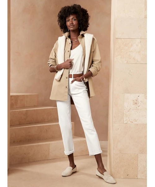 BANANA REPUBLIC FACTORY STORE(バナナリパブリック ファクトリーストア)の「BANANA REPUBLIC FACTORY STORE ガールフレンドジーンズ(デニムパンツ・レディース・ホワイト・24/25/26/27/28)」の1枚目の写真