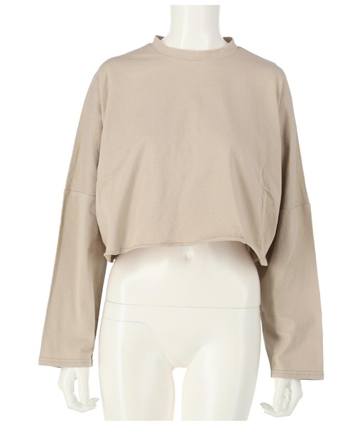 ANAP（アナップ）の「クロップドロングTシャツ（Tシャツ/カットソー・レディース・ブラック/オフホワイト/ライトベージュ・FREE）」の6枚目の写真