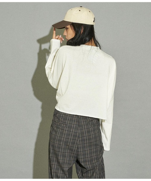 ANAP（アナップ）の「クロップドロングTシャツ（Tシャツ/カットソー・レディース・ブラック/オフホワイト/ライトベージュ・FREE）」の10枚目の写真