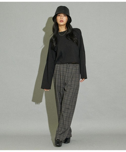 ANAP（アナップ）の「クロップドロングTシャツ（Tシャツ/カットソー・レディース・ブラック/オフホワイト/ライトベージュ・FREE）」の12枚目の写真