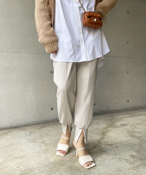 DouDou（ドゥドゥ）の「カットジョグパンツ（その他パンツ・レディース・ブラック/ベージュ・FREE）」の21枚目の写真