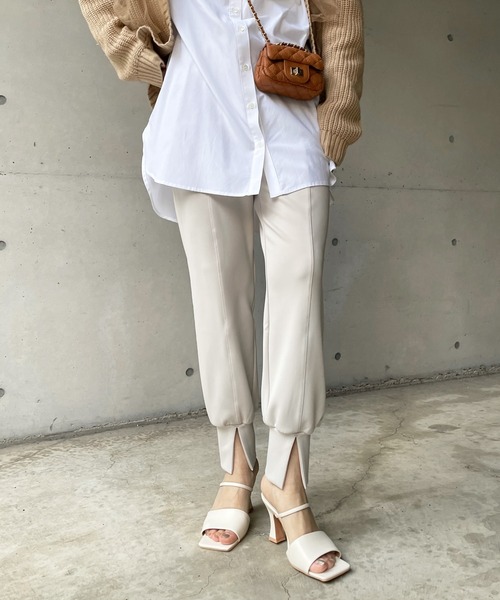 DouDou（ドゥドゥ）の「カットジョグパンツ（その他パンツ・レディース・ブラック/ベージュ・FREE）」の22枚目の写真