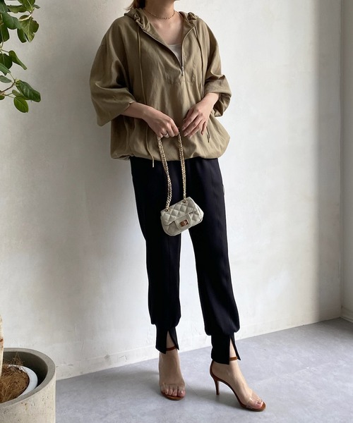 DouDou（ドゥドゥ）の「カットジョグパンツ（その他パンツ・レディース・ブラック/ベージュ・FREE）」の3枚目の写真