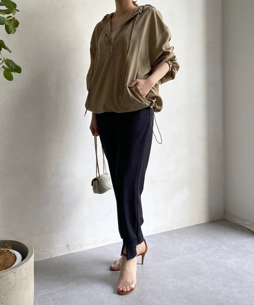 DouDou（ドゥドゥ）の「カットジョグパンツ（その他パンツ・レディース・ブラック/ベージュ・FREE）」の5枚目の写真