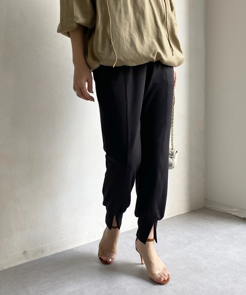 DouDou（ドゥドゥ）の「カットジョグパンツ（その他パンツ・レディース・ブラック/ベージュ・FREE）」の9枚目の写真