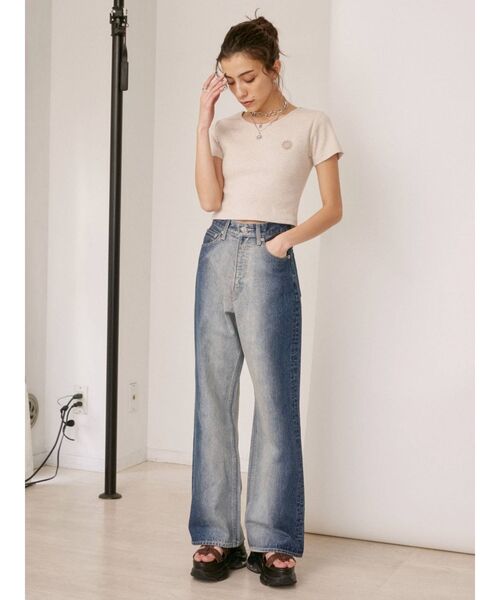 EVRIS（エヴリス）の「SUNNYショートTEE（Tシャツ/カットソー・レディース・ホワイト/ブラック/ベージュ/グリーン/オレンジ・FREE）」の8枚目の写真