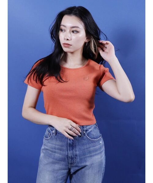 EVRIS（エヴリス）の「SUNNYショートTEE（Tシャツ/カットソー・レディース・ホワイト/ブラック/ベージュ/グリーン/オレンジ・FREE）」の20枚目の写真