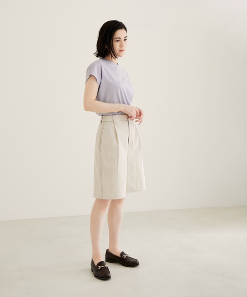 SALON adam et rope'（サロン アダム エ ロペ）の「【サステナブル】リサイクルデニムショートパンツ（デニムパンツ・レディース・グレー/オフホワイト・S/M）」の16枚目の写真