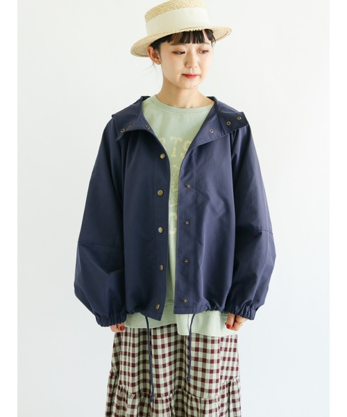 Samansa Mos2（サマンサ モスモス）の「ボリューム袖マウンテンパーカー（マウンテンパーカー・レディース・イエロー/カーキ/ネイビー/ベージュ/ピンク・ﾌﾘ-）」の4枚目の写真