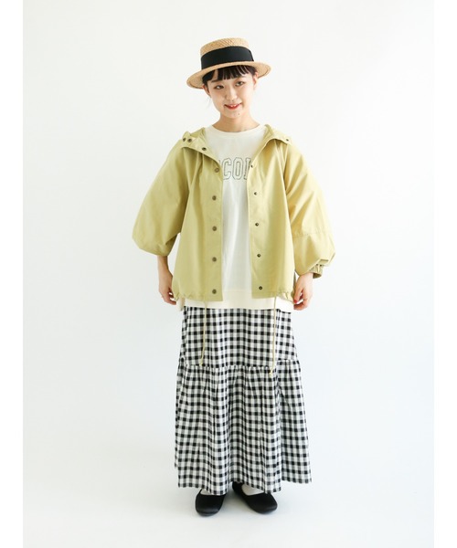 Samansa Mos2（サマンサ モスモス）の「ボリューム袖マウンテンパーカー（マウンテンパーカー・レディース・イエロー/カーキ/ネイビー/ベージュ/ピンク・ﾌﾘ-）」の18枚目の写真