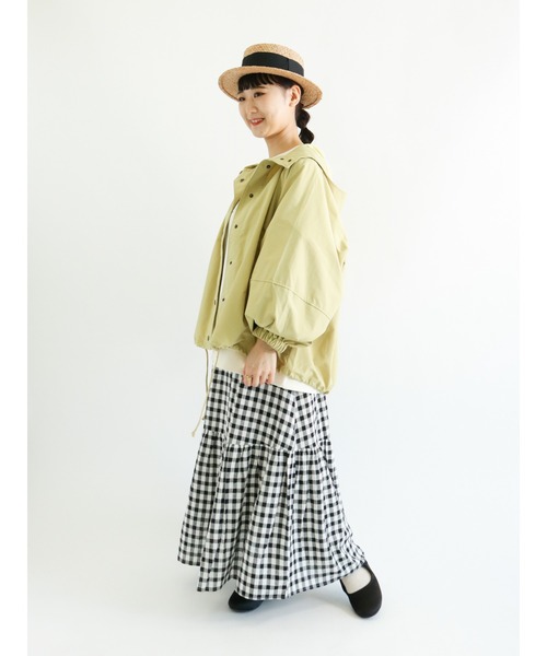 Samansa Mos2（サマンサ モスモス）の「ボリューム袖マウンテンパーカー（マウンテンパーカー・レディース・イエロー/カーキ/ネイビー/ベージュ/ピンク・ﾌﾘ-）」の17枚目の写真