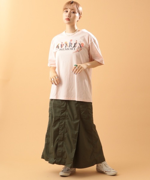 AVIREX（アヴィレックス）の「ガールズ＆ロゴ Tシャツ/GIRLS & LOGO T-SHIRT（Tシャツ/カットソー・レディース・ライトグレー/ブラック/ライトピンク/ホワイト・MEDIUM/LARGE/X-LARGE）」の7枚目の写真