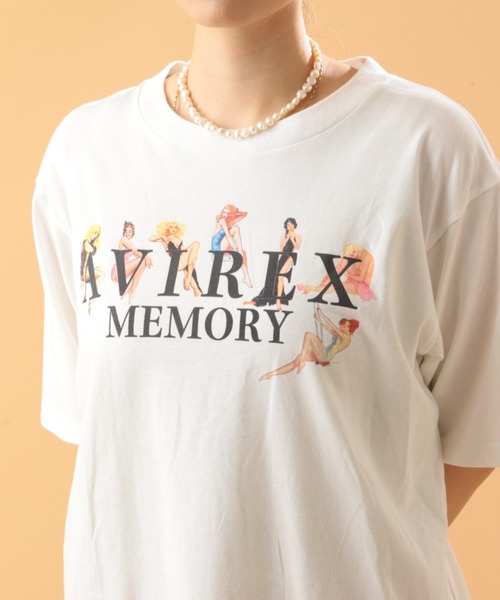 AVIREX（アヴィレックス）の「ガールズ＆ロゴ Tシャツ/GIRLS & LOGO T-SHIRT（Tシャツ/カットソー・レディース・ライトグレー/ブラック/ライトピンク/ホワイト・MEDIUM/LARGE/X-LARGE）」の11枚目の写真