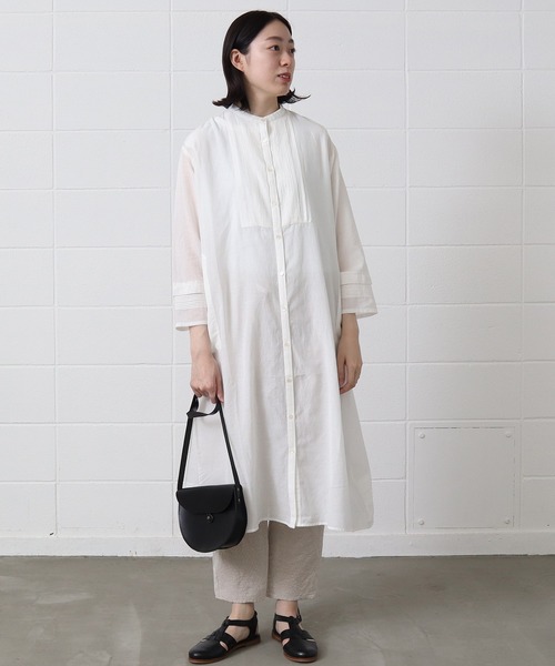 yuni（ユニ　）の「sushi boil pintuck banded coll（ワンピース・レディース・ホワイト/パープル/グリーン/その他・FREE）」の2枚目の写真