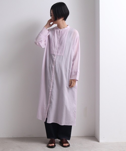 yuni（ユニ　）の「sushi boil pintuck banded coll（ワンピース・レディース・ホワイト/パープル/グリーン/その他・FREE）」の4枚目の写真