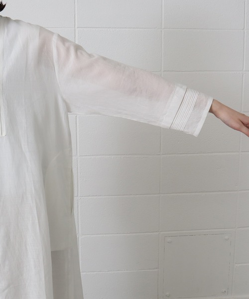 yuni（ユニ　）の「sushi boil pintuck banded coll（ワンピース・レディース・ホワイト/パープル/グリーン/その他・FREE）」の6枚目の写真