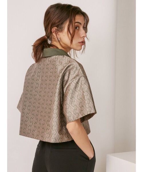EVRIS（エヴリス）の「ジャガードショートレングスシャツ（シャツ/ブラウス・レディース・カーキ/ブラック・FREE）」の16枚目の写真